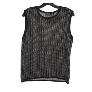 Liz Claiborne Sleeveless Sweater Vest Silk Sz XL Black
